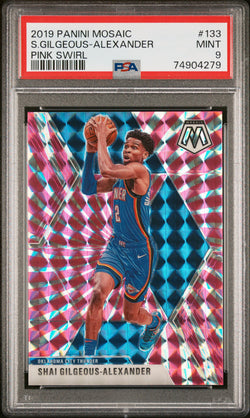 Shai Gilgeous-Alexander 2019 Panini Mosaic #133 Pink Swirl #9/11 PSA 9 Mint