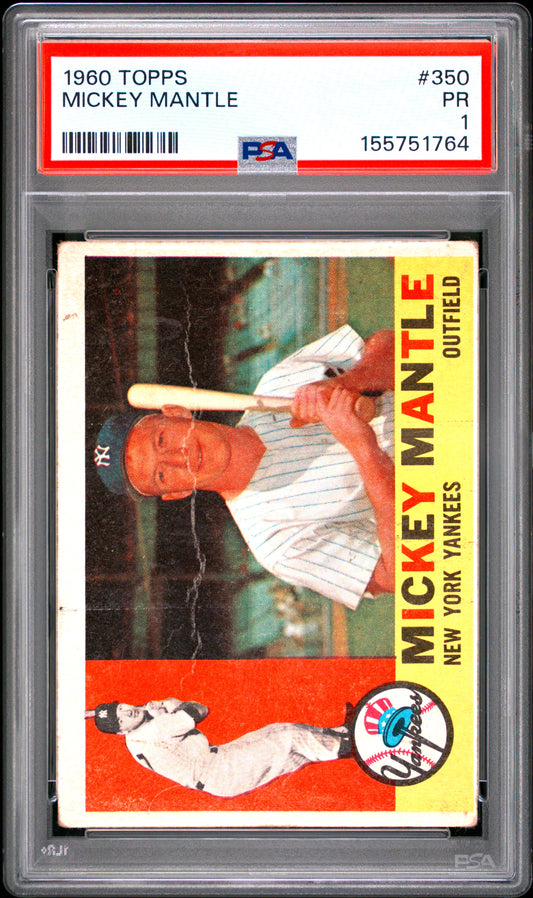 Mickey Mantle 1960 Topps #350 PSA 1 Poor 1764