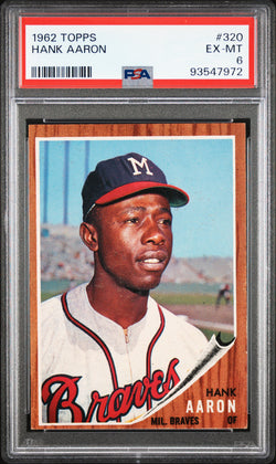 Hank Aaron 1962 Topps #320 PSA 6 EX-MINT