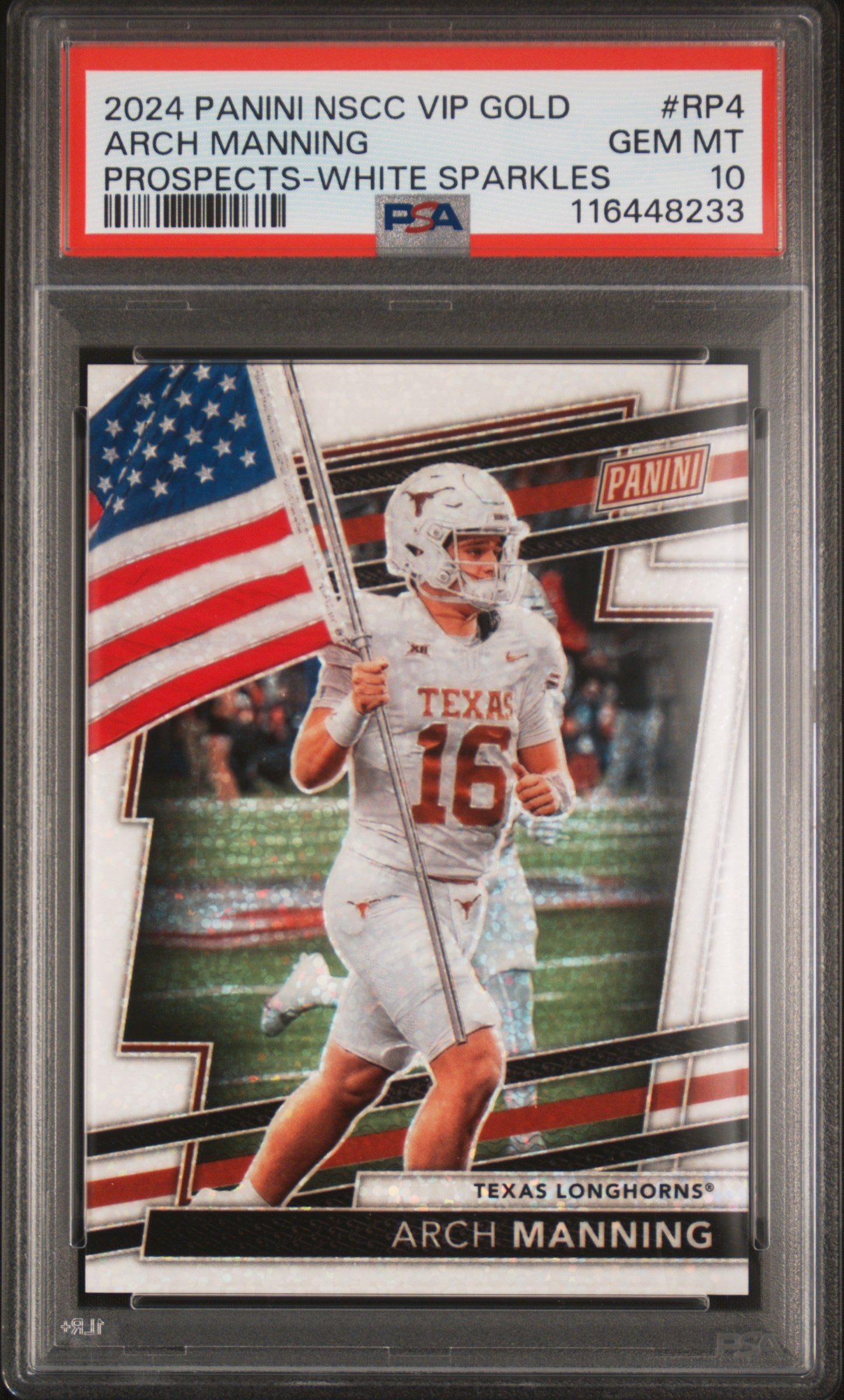 Arch Manning 2024 Panini National VIP Gold White Sparkle #RP4 PSA 10 Gem Mint