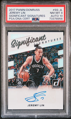Jeremy Lin 2017 Donruss Significant Signature Auto PSA 8 Auto 10