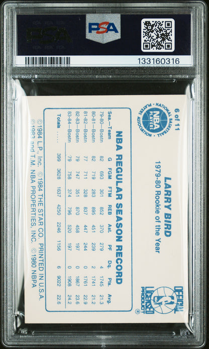 Larry Bird 1985 Star Last 11 ROYs #6 PSA 6 Ex-Mint