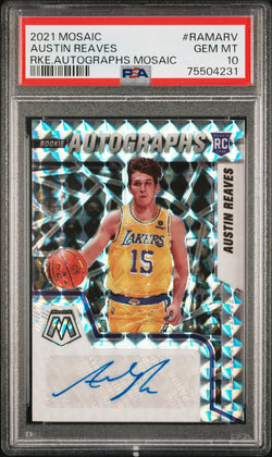 Austin Reaves 2021 Panini Mosaic Rookie Autograph PSA 10 Gem Mint