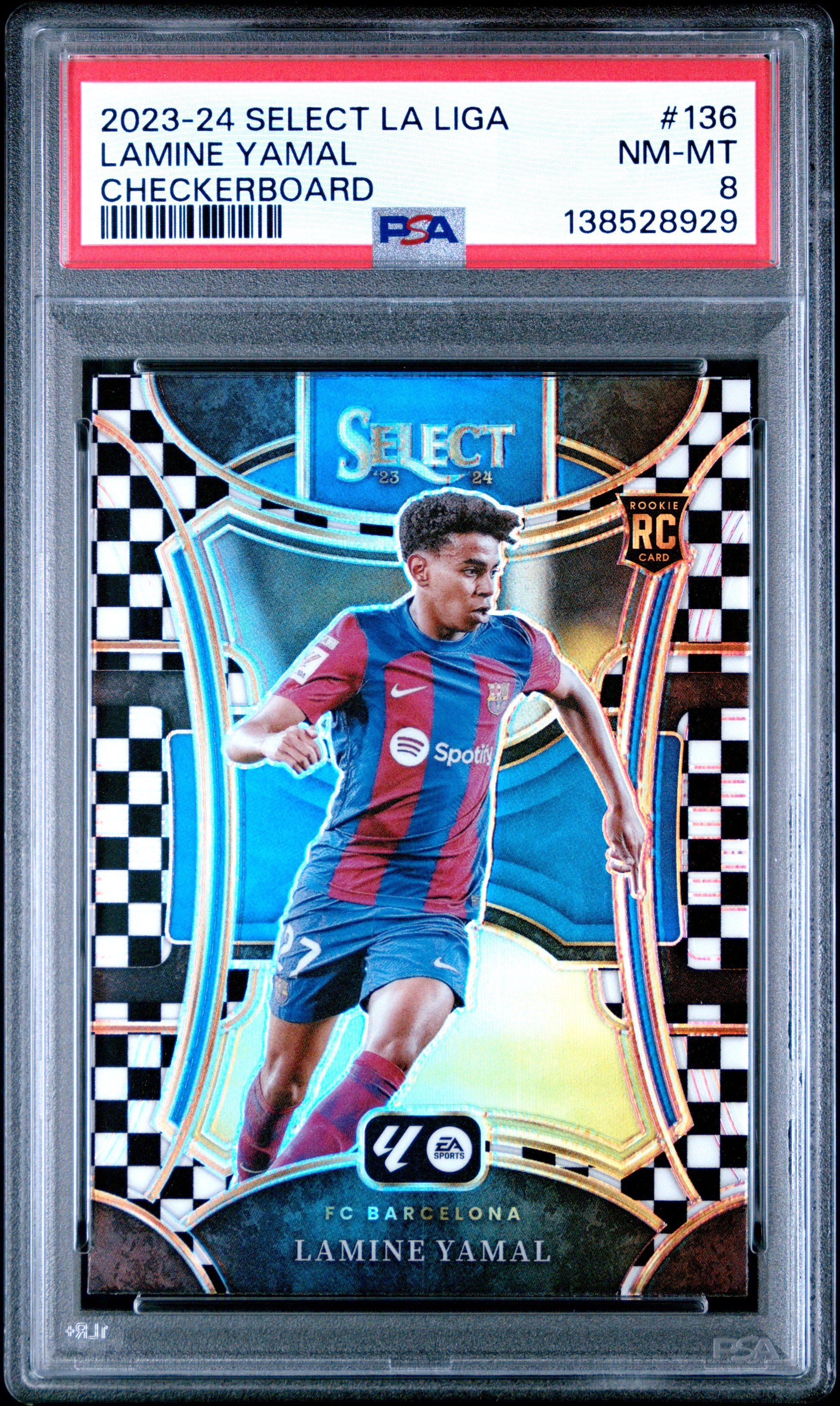 Lamine Yamal 2023 Select La Liga #136 Checkerboard PSA 8 Nm-Mint