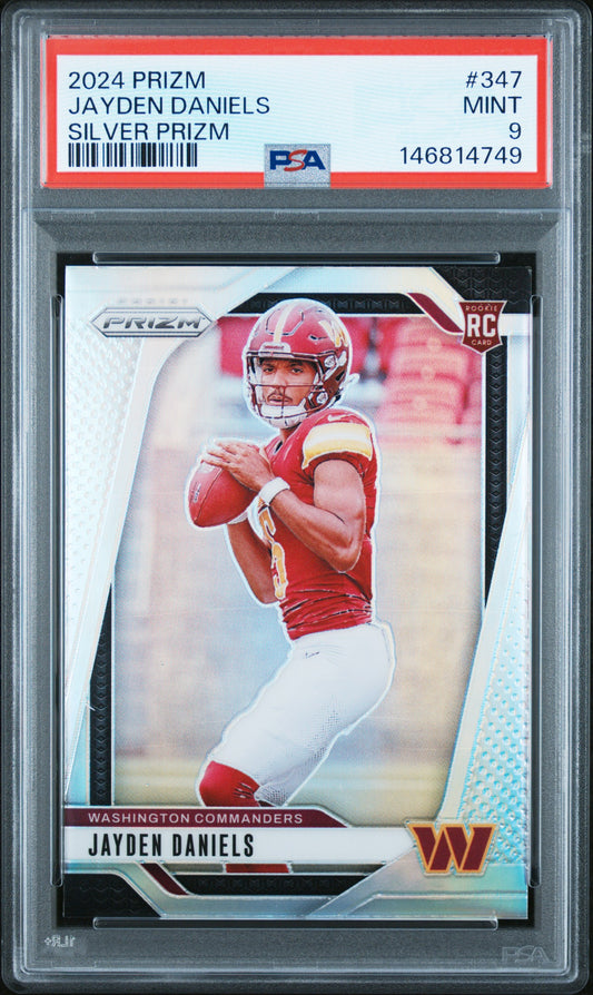 Jayden Daniels 2024 Panini Prizm Rookie #347 PSA 9 Mint
