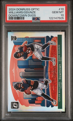 Caleb Williams + Rome Odunze 2024 Donruss Optic Downtown PSA 10 Gem Mint