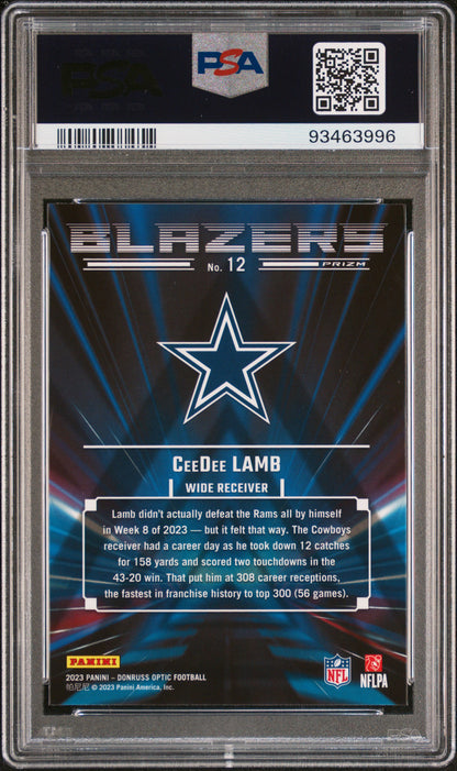 CeeDee Lamb 2023 Donruss Optic Blazers PSA 10 Gem Mint