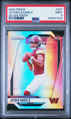 Jayden Daniels 2024 Panini Prizm Silver #347 PSA 9 Mint