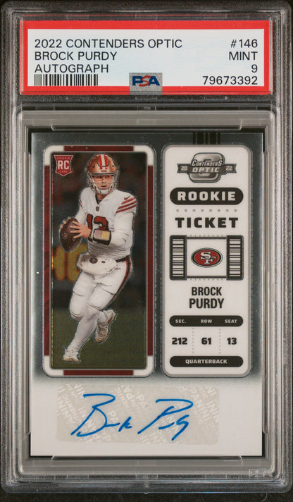 Brock Purdy 2022 Contenders Optic Rookie Autograph PSA 9 Mint 3392