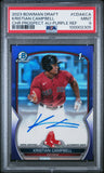 Kristian Campbell 2023 Bowman Chrome Draft Purple Refractor Auto #166/250 PSA 9 Mint