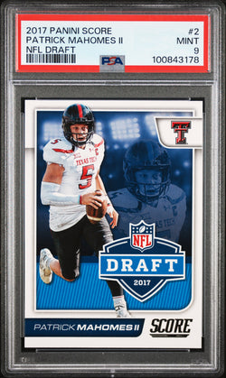 Patrick Mahomes 2017 Score NFL Draft Rookie PSA 9 Mint