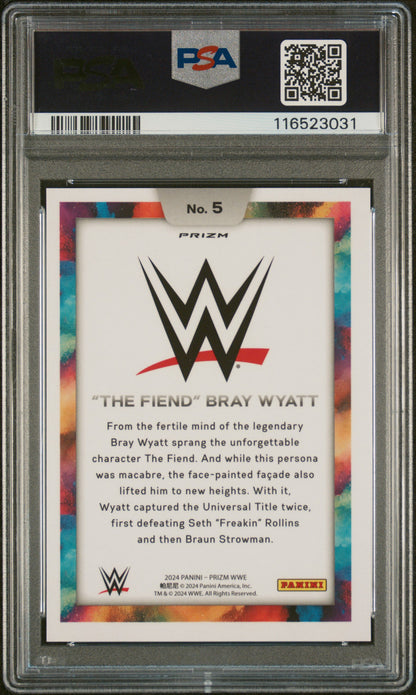 Bray Wyatt 2024 Panini Prizm WWE Black Color Blast PSA 10 Gem Mint