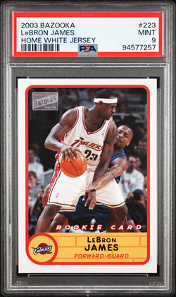 LeBron James 2003 Topps Bazooka Rookie #223 White Jersey PSA 9 Mint