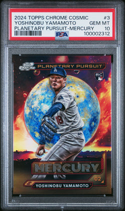 Yoshibobu Yamamoto 2024 Topps Chrome Cosmic Planetary Pursuit PSA 10 Gem Mint