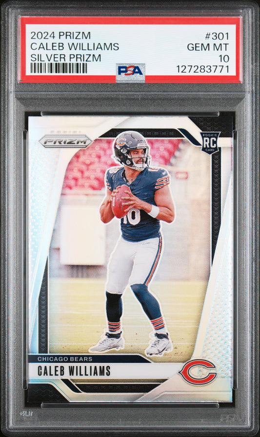 Caleb Williams 2024 Panini Prizm Rookie #301 Silver Prizm PSA 10 Gem Mint 3771