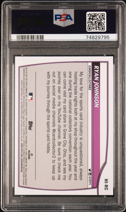 Ryan Johnson CardCollector2 2023 Topps Big League Hobby Influencer PSA 10 Gem Mint