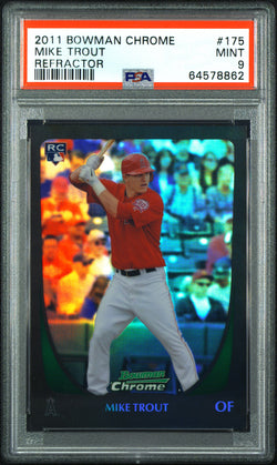 Mike Trout 2011 BOwman Chrome #175 Rookie Refractor PSA 9 Mint 8862