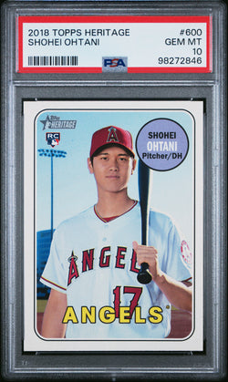 Shohei Ohtani 2018 Topps Heritage Rookie #600 PSA 10 Gem Mint 2846