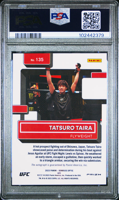 Tatsuro Taira 2023 Donruss Optic UFC Purple Autograph PSA 10 Gem Mint