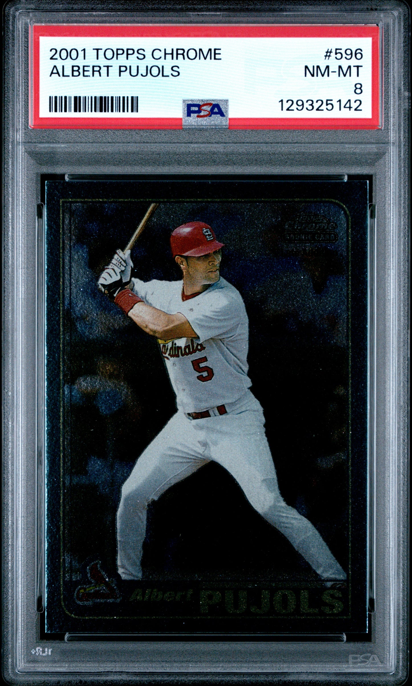 Albert Pujols 2001 Topps Chrome Rookie #596 PSA 8 Nm-Mint