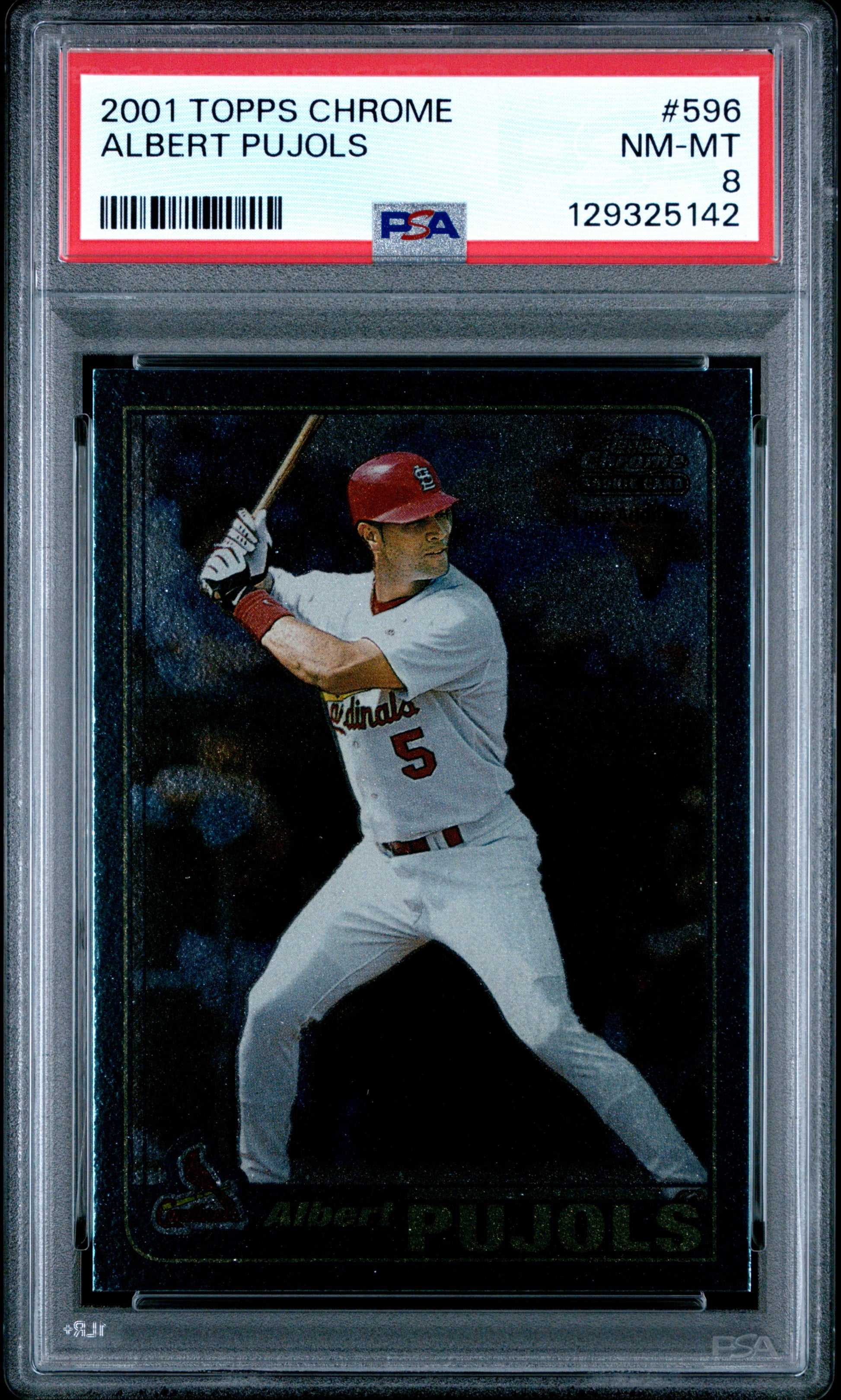 Albert Pujols 2001 Topps Chrome Rookie #596 PSA 8 Nm-Mint