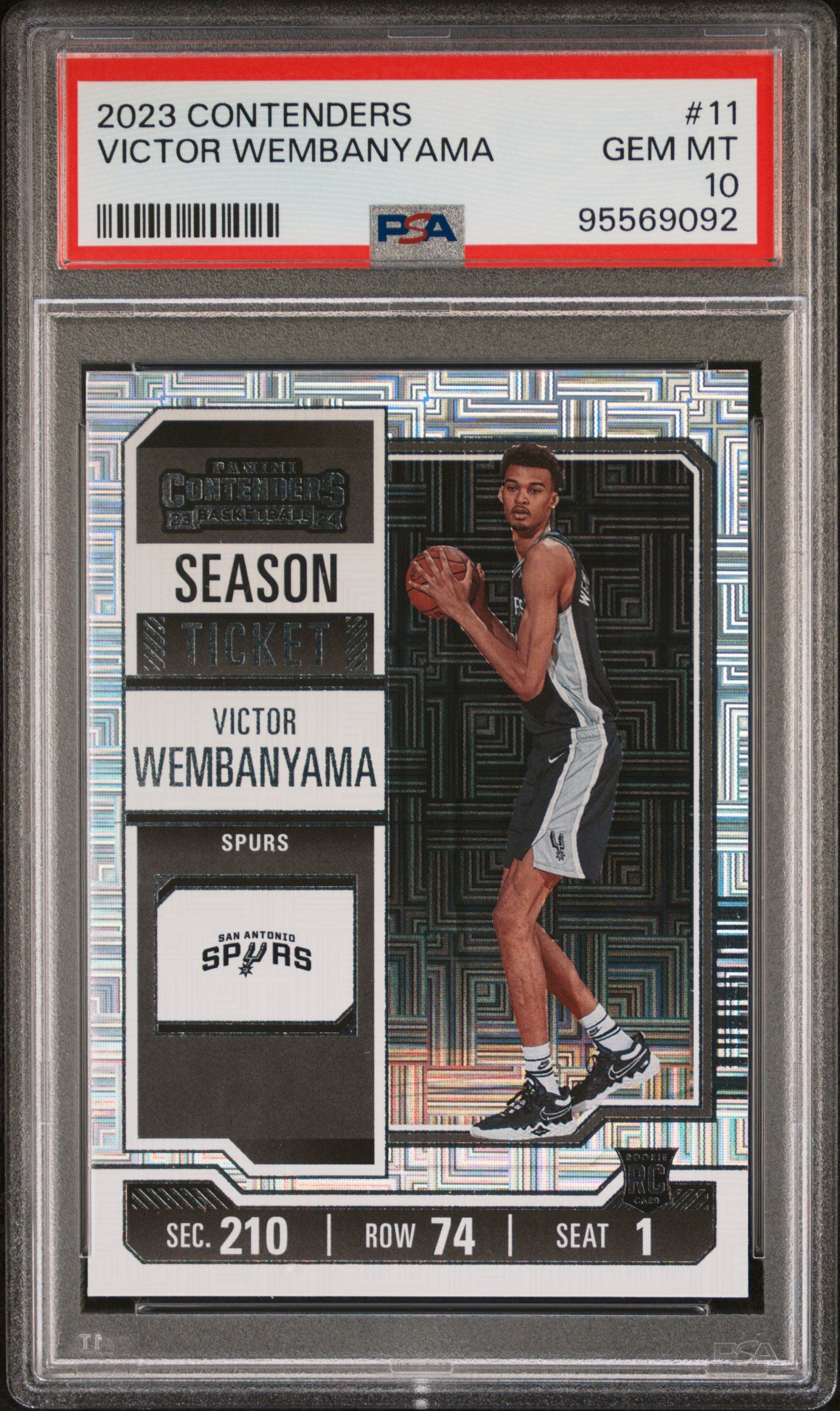 Victor Wembanyama 2023 Panini Contenders #11 PSA 10 Gem Mint 9092