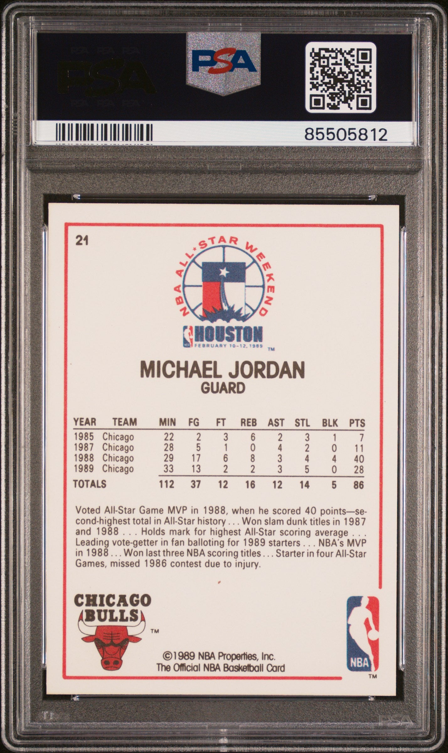 Michael Jordan 1989 Hoops All-Star #21 PSA 10 Gem Mint 5812