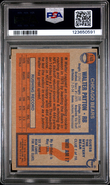 Walter Payton 1976 Topps #148 Rookie PSA 3 Very Good 0591