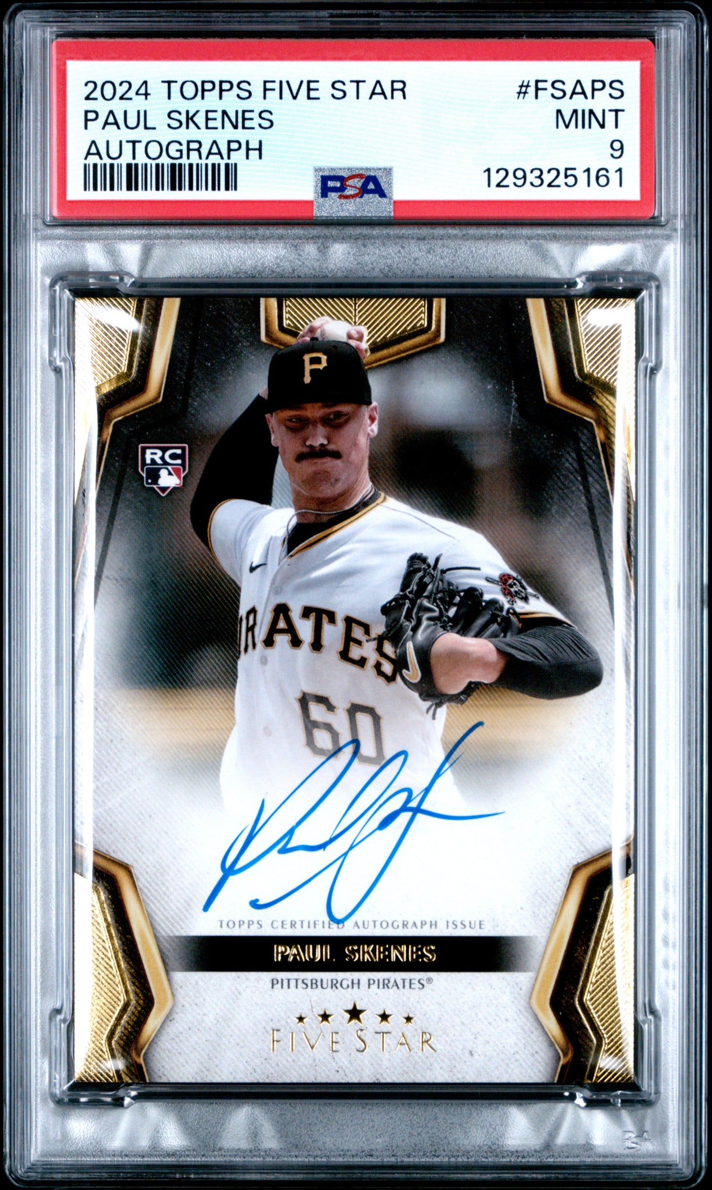 Paul Skenes 2024 Topps Five Star Rookie Autograph PSA 9 Mint