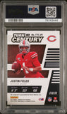 Justin Fields 2021 Donruss Elite Turn of the Century Purple Auto #15/49 PSA 9