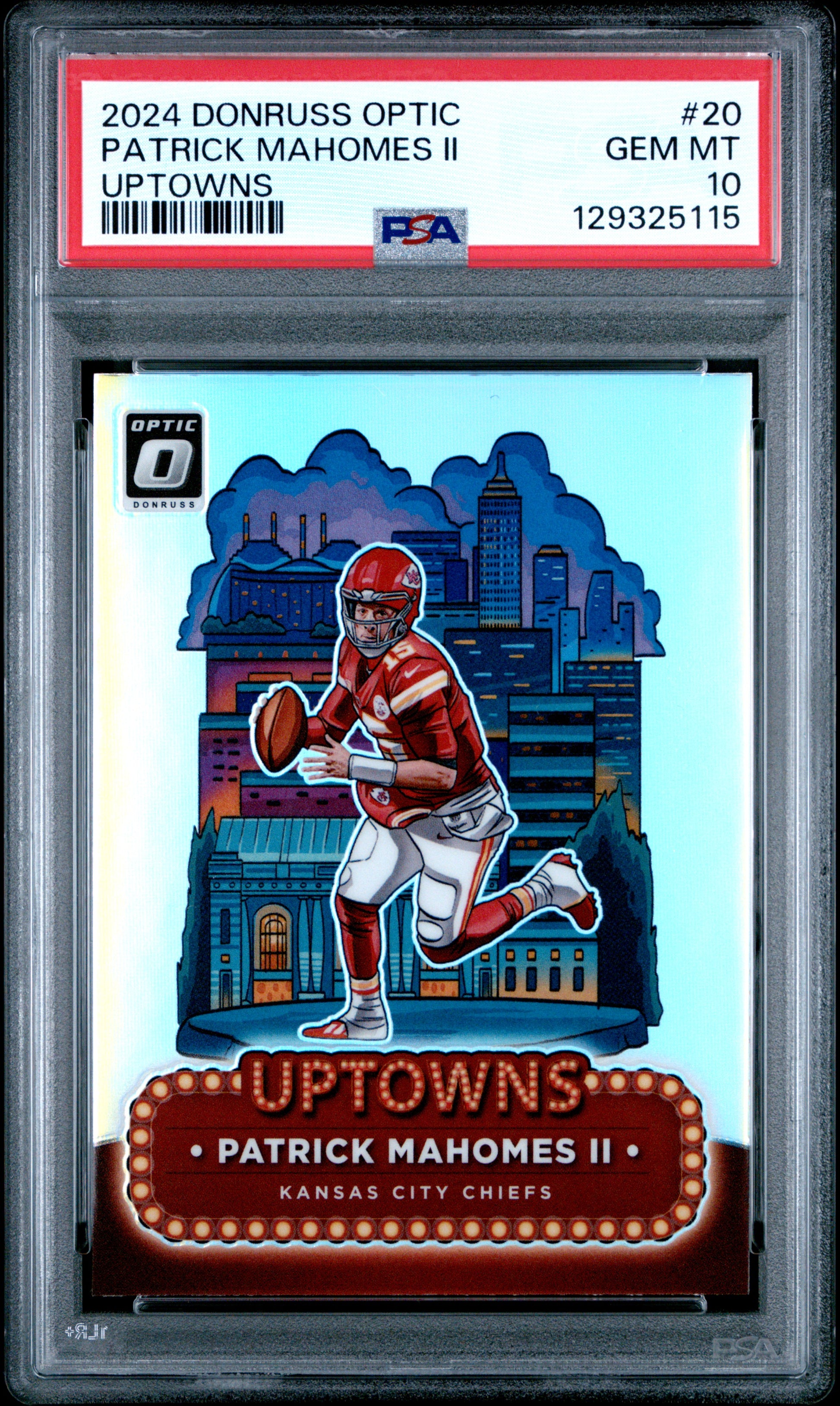 Patrick Mahomes 2024 Donruss Optic Uptowns PSA 10 Gem Mint