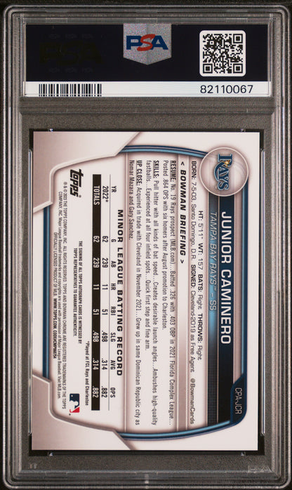 Junior Caminero 2023 Bowman Chrome Auto PSA 10 Gem Mint