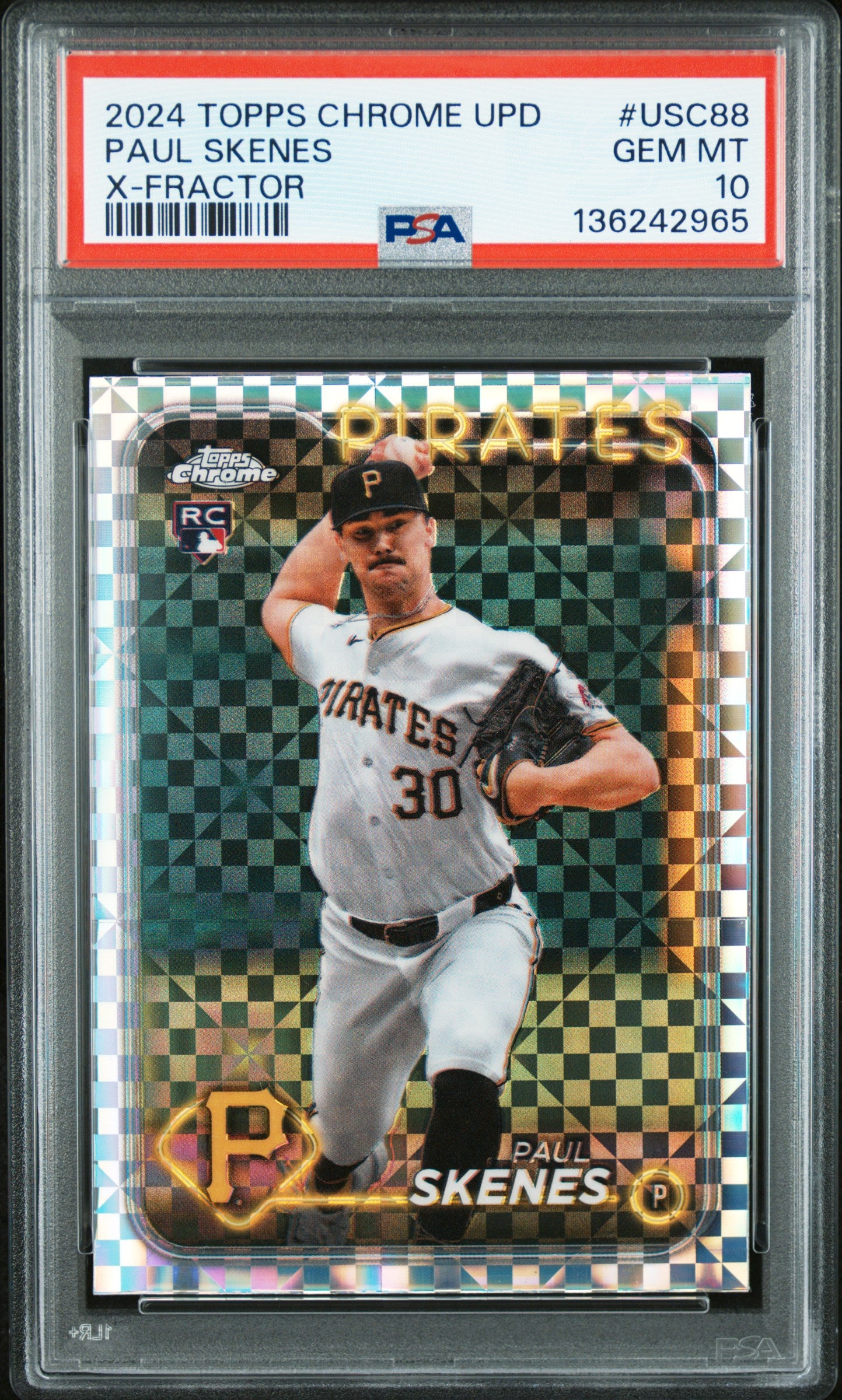 Paul Skenes 2024 Topps Chrome Update X-Fractor #USC88 PSA 10 Gem Mint