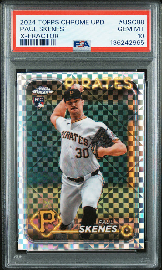 Paul Skenes 2024 Topps Chrome Update X-Fractor #USC88 PSA 10 Gem Mint