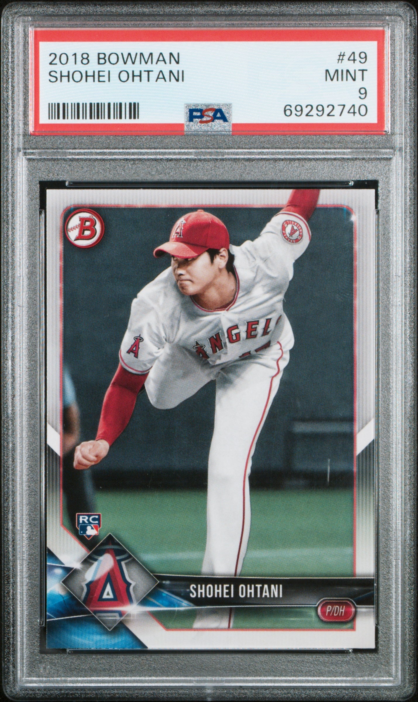 Shohei Ohtani 2018 Bowman Rookie #49 PSA 9 Mint 2740