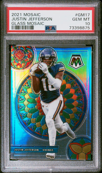 Justin Jefferson 2021 Panini Mosaic Glass Mosaic #GM17 PSA 10 Gem Mint
