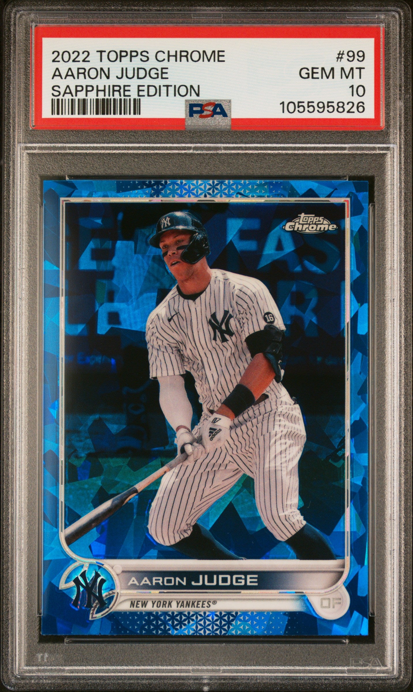 Aaron Judge 2022 Topps Chrome Sapphire #99 PSA 10 Gem Mint