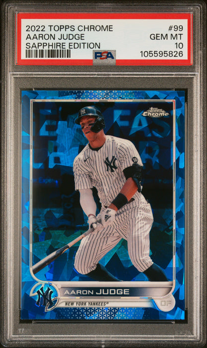 Aaron Judge 2022 Topps Chrome Sapphire #99 PSA 10 Gem Mint