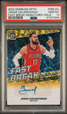 Jonas Valanciunas 2022 Donruss Optic Fast Break Gold Auto #1/10 PSA 10 Gem Mint