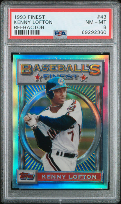 Kenny Lofton 1993 Topps Finest Refractor #43 PSA 8 Nm-Mint