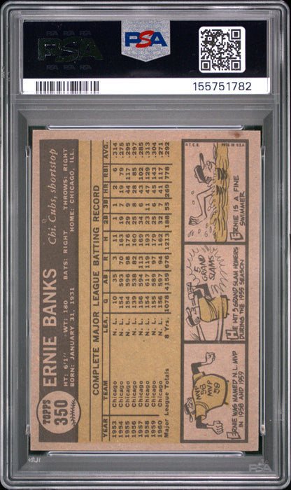 Ernie Banks 1961 Topps #350 PSA 7 Near Mint