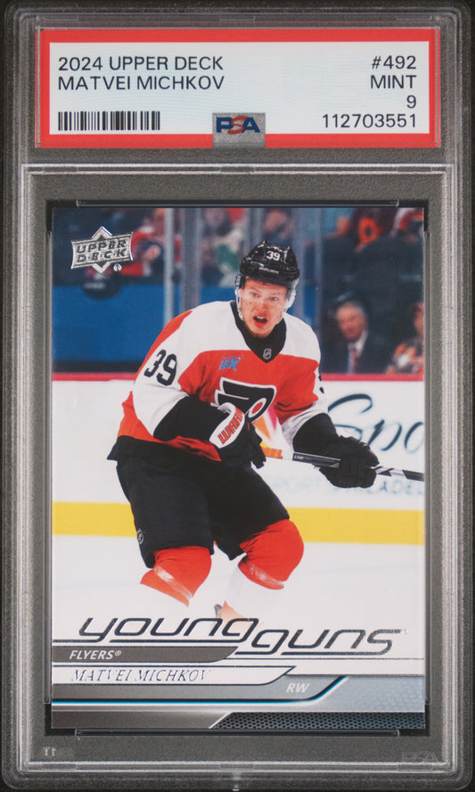Matvein Michkov 2024 Upper Deck Rookie #492 PSA 9 Mint 3551