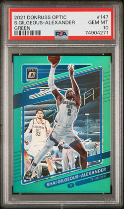 Shai Gilgeous-Alexander 2021 Donruss Optic #147 Geen Holo #3/5 PSA 10 Gem Mint