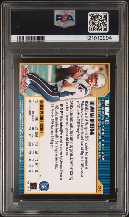 Tom Brady 2000 Bowman Rookie #236 PSA 7 Near Mint 9994