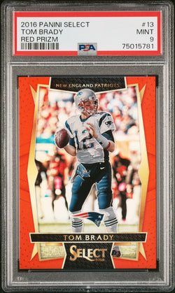 Tom Brady 2016 Panini Select #13 Red Prizm #84/99 PSA 9 Mint