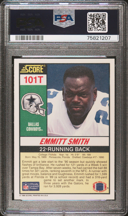 Emmitt Smith 1990 Score Supplemental #101T PSA 9 Mint