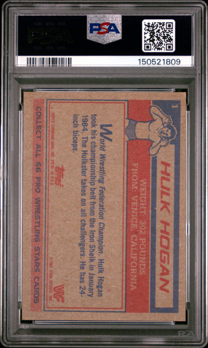 Hulk Hogan 1985 Topps WWF Rookie #1 PSA 8 Nm-Mint 1809