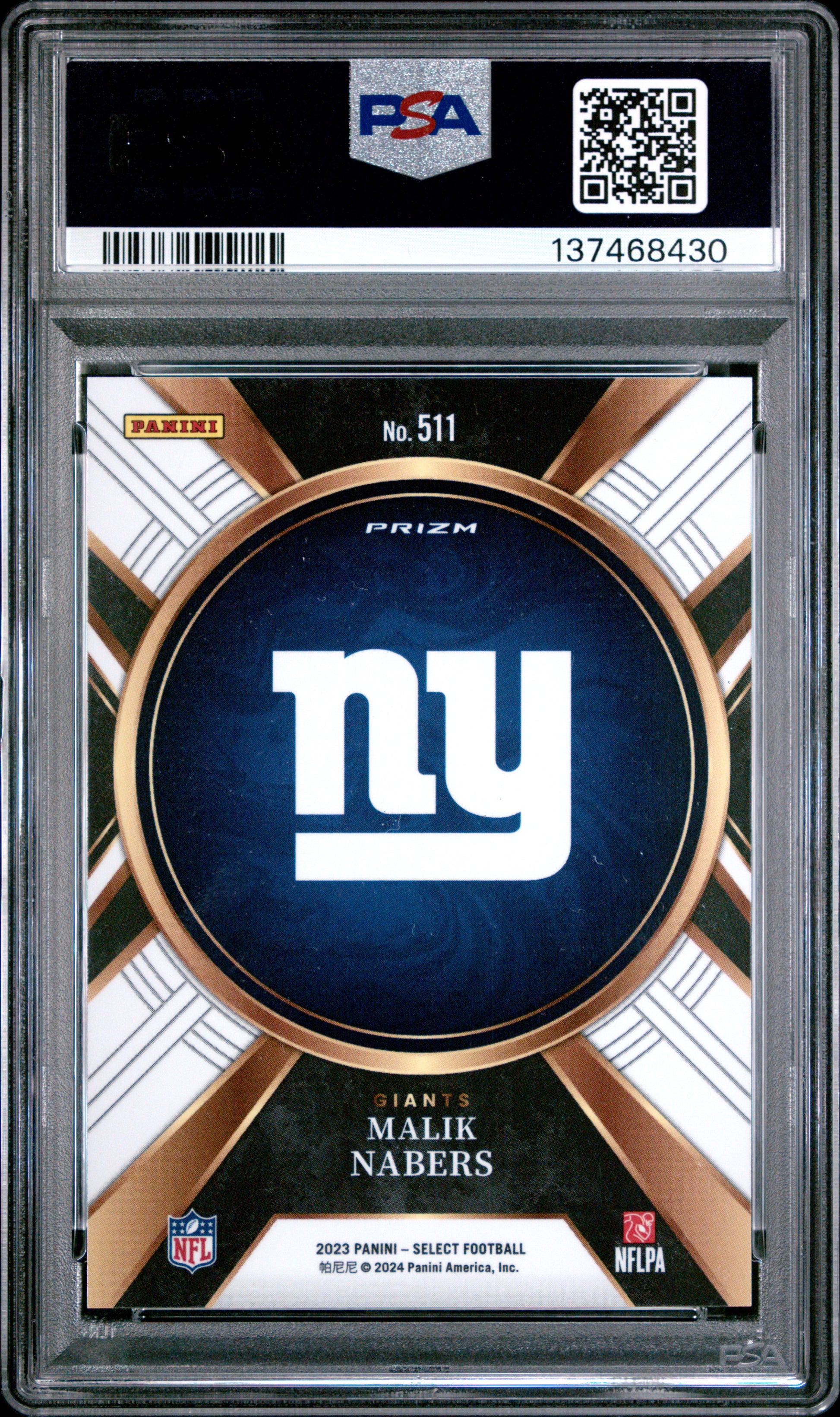 Malik Nabers 2023 Panini Select XRC #511 PSA 9 Mint