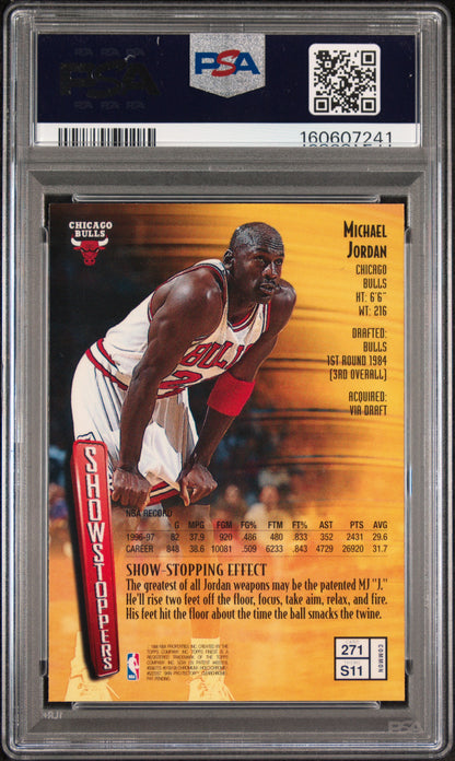 Michael Jordan 1997 Finest #271 with Coating PSA 9 Mint