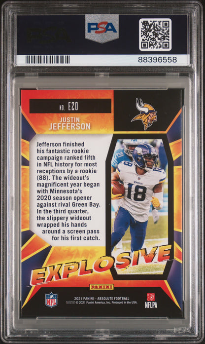 Justin Jefferson 2021 Panini Absolute Explosive PSA 9 Mint